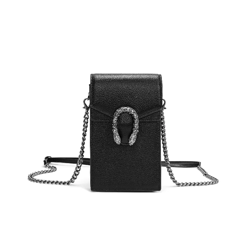 Women's crossbody bags stylish -Tiffany & Fred Full-Grain Leather Crossbody/ Phone Bag