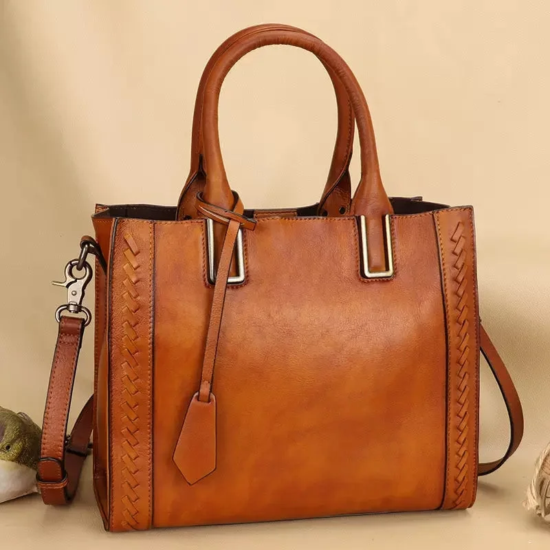 Women's handbags eco-chic -Womens Small Over The Shoulder Purse Brown Leather Crossbody Bag