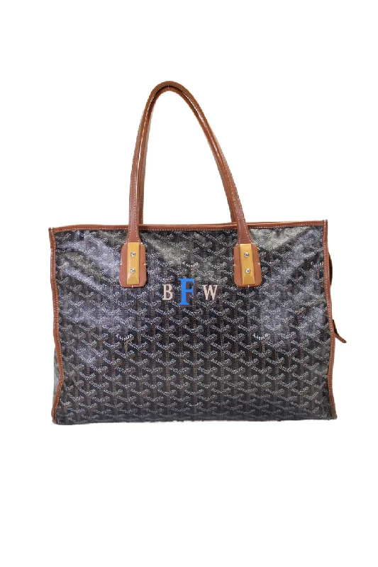 Women's tote bag squad bundle -Goyard Womens Open Top Canvas Marquises Goyardine Tote Handbag Black Brown