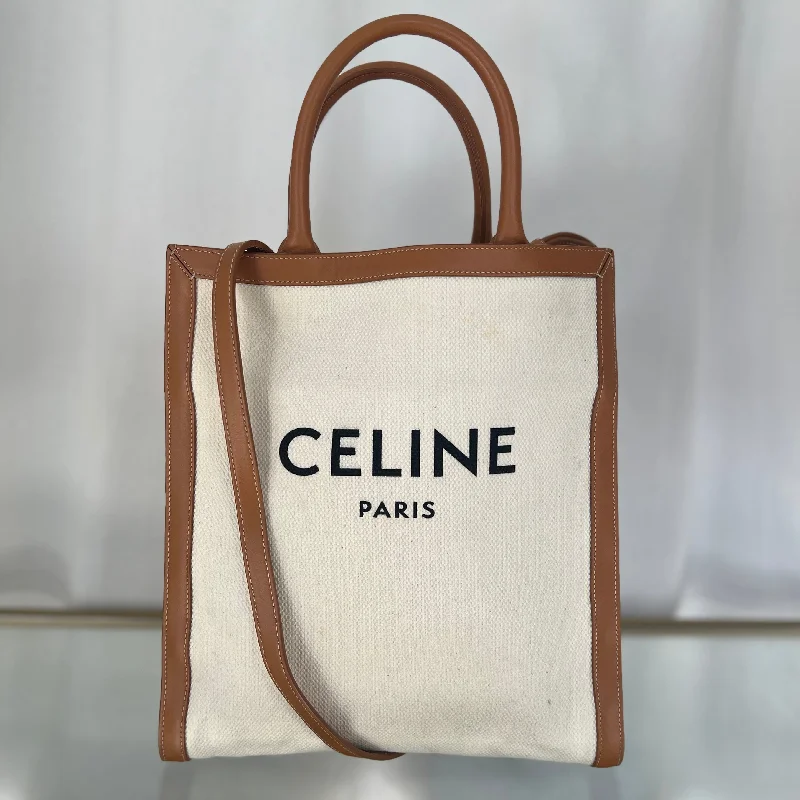 Women's tote bag signature collection -CELINE Canvas Vertical Cabas Tote