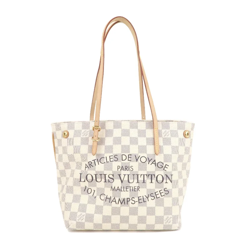 Women's shoulder bag pro-level design -Louis Vuitton Damier Azur Cabas PM Tote Bag Shoulder Bag N41378