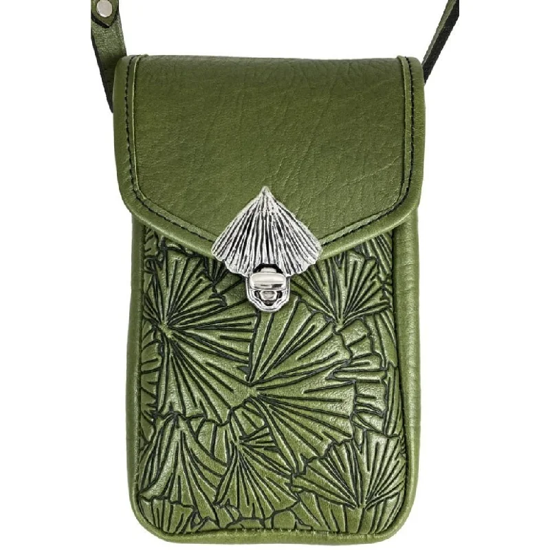 Women's handbags retro -Molly Cell Phone Handbag, Ginkgo Leaf