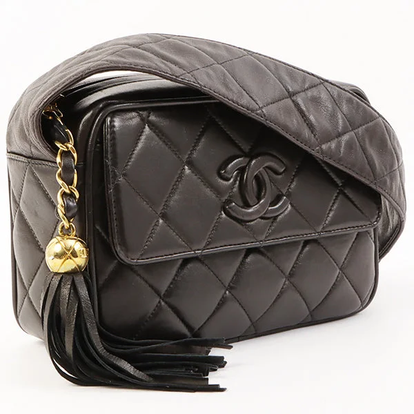 Women's shoulder bag wholesale offer -Chanel Around 1995 Made Cc Mark Fringe Shoulder Bag Black