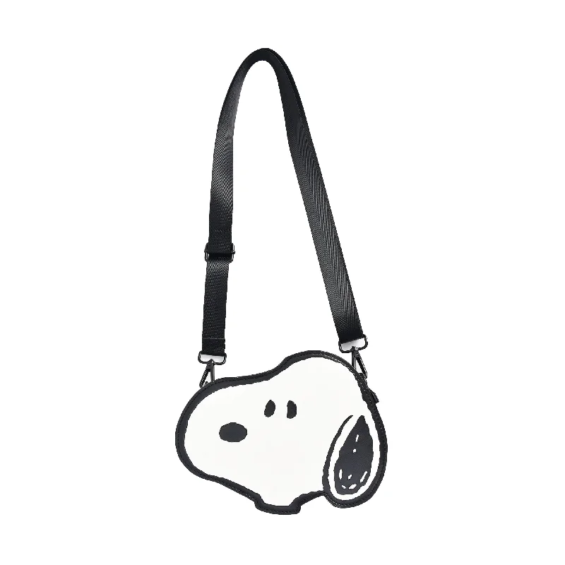 Women's crossbody bags beige-slouchy -SNOOPY HEAD DIE-CUT CROSSBODY