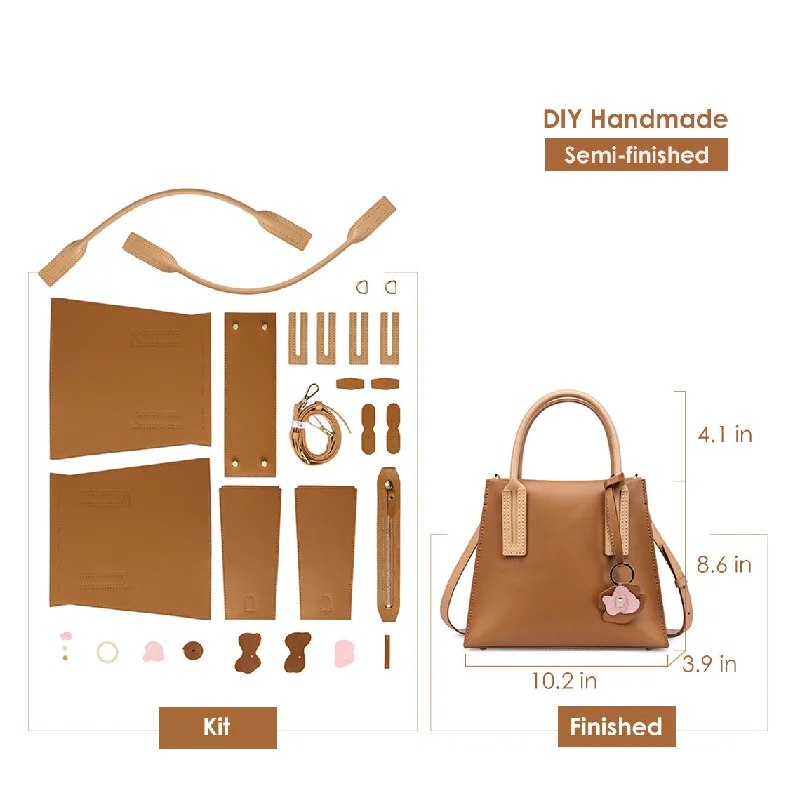 Women's handbags patterned-style -POPSEWING® Leather Women Top Handles Handbag DIY Kit