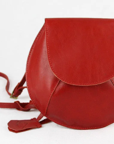 Women's shoulder bag custom sale -Handmade round cute leather minimalist crossbody Shoulder Bag for girl women