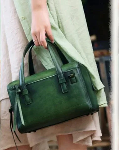 Women's shoulder bag fast-access sale -Green Vintage Leather Ladies Doctors Handbag Brown Doctor Style Shoulder Bag Purse for Women