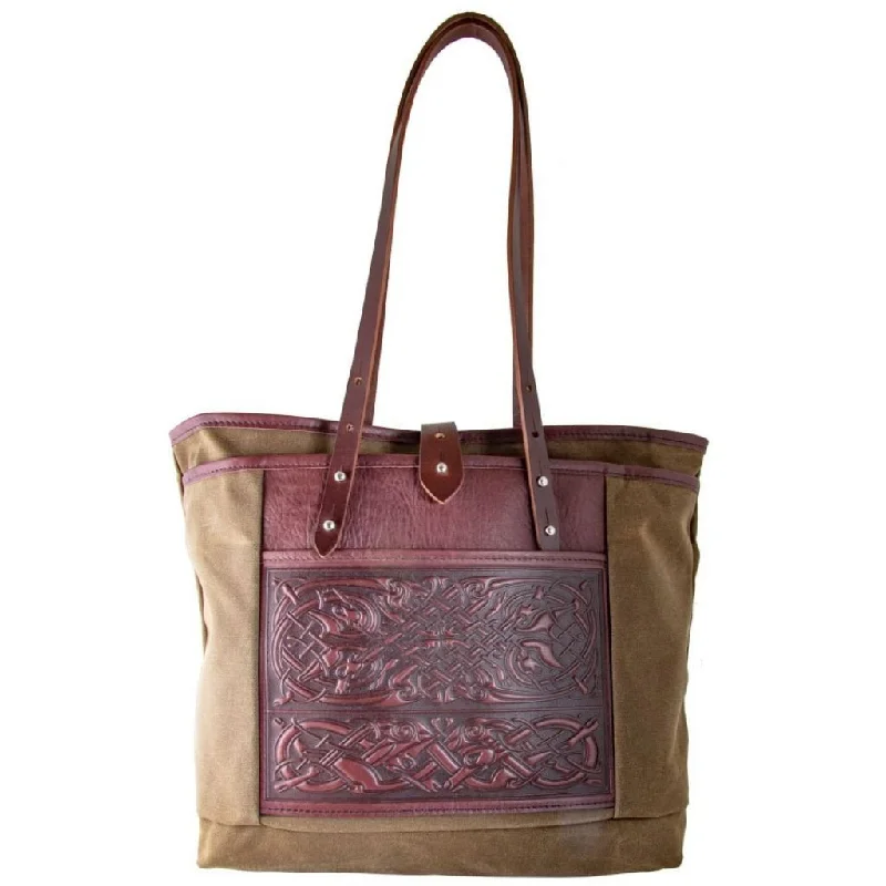 Women's tote bag quick-access pocket -Everyday Tote, Celtic Hounds