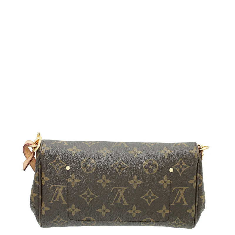 Women's chain bag unique piece -Louis Vuitton Brown Monogram Favorite PM Bag W/ Chain and Leather Strap