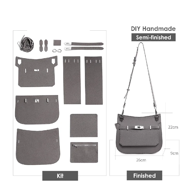 Women's crossbody bags large -POPSEWING® Top Grain Leather Jypsiere Crossbody Bag DIY Kit