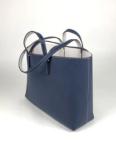 Women's shoulder bag custom collection -Womens Navy Leather Shoulder Tote Bags Best Tote Handbag Shopper Bags Purse for Ladies