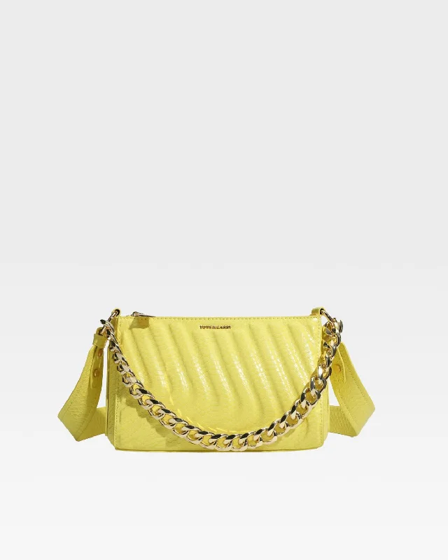 Women's shoulder bag lightweight fabric -PY Shoulder Bag in Yellow