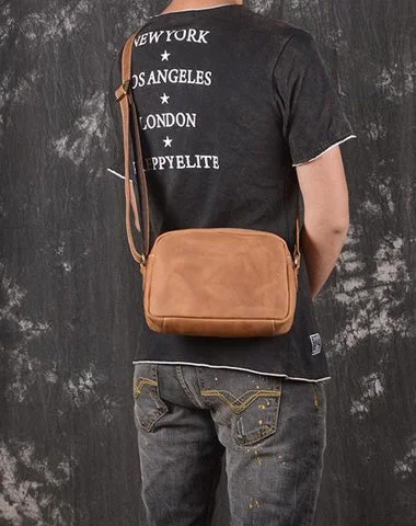 Women's shoulder bag must-have piece -Cool Brown Leather Men's Small Shoulder Bag Messenger Bag Side Bag For Men