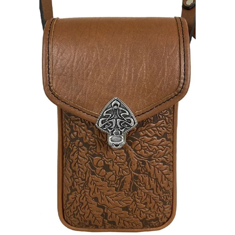 Women's handbags vintage -Molly Cell Phone Handbag, Oak Leaves