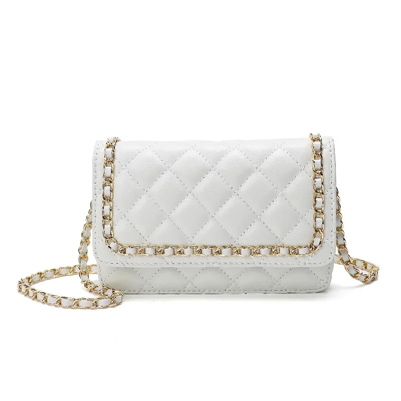 Women's crossbody bags structured -Tiffany & Fred Quilted Sheepskin Leather Crossbody