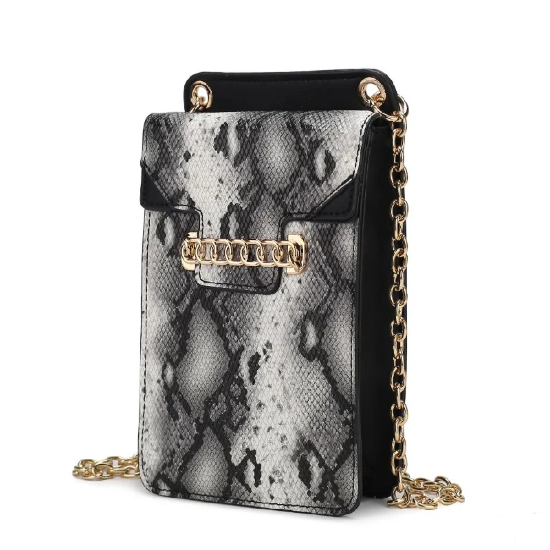 Women's crossbody bags adjustable-strap -Yael Snake embossed Vegan Leather Phone Crossbody