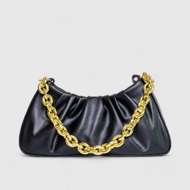 Women's chain bag stylish special -Chokore Cloud Bag with Golden Chain (Black)