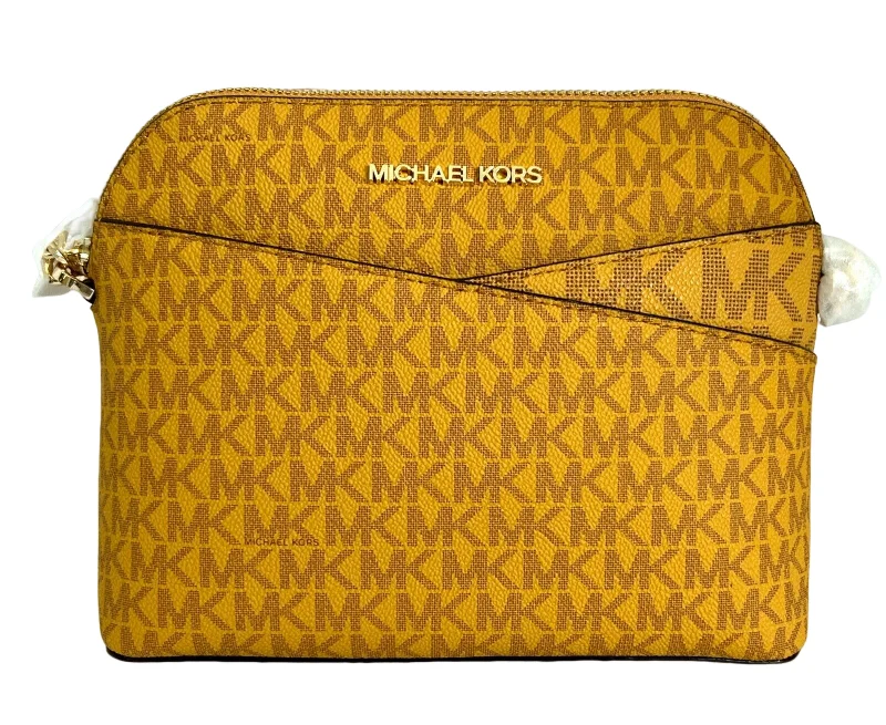 Women's crossbody bags fabric-casual -Michael Kors Women's Jet Set Travel MK Signature Dome Crossbody Bag