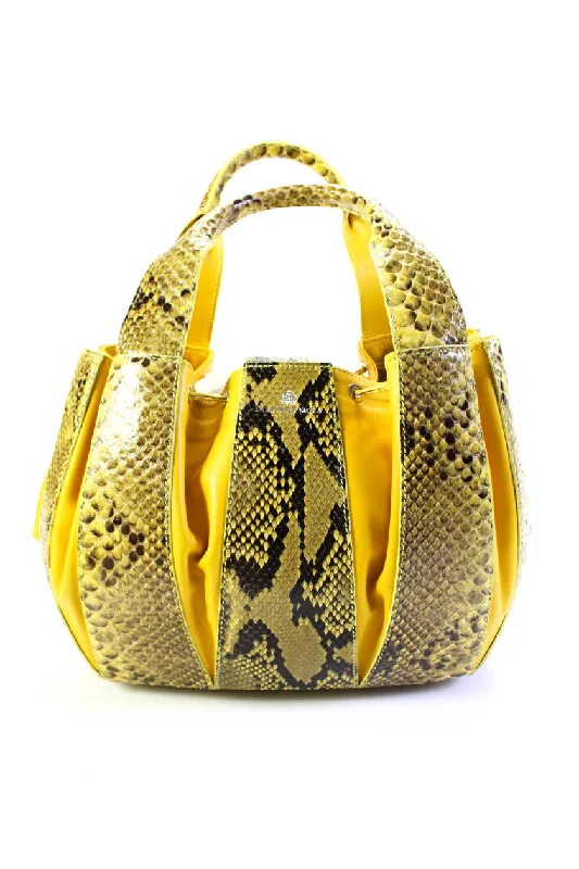 Women's tote bag low-cost totes -Domenico Vacca Womens Genuine Python Julie Tote Bag Handbag Yellow