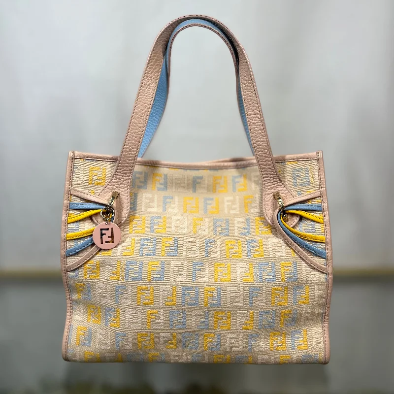 Women's tote bag personal sale -FENDI Zucchino Pastel Cipria Small Shopping Tote