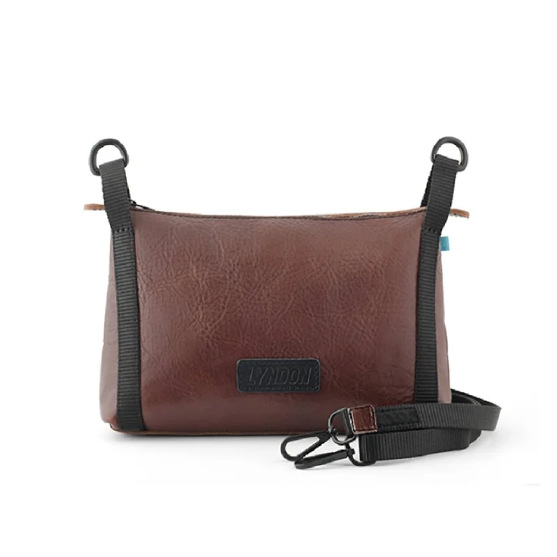 Women's crossbody bags work-chic -Men's Leather X Crossbody Bag In Bourbon