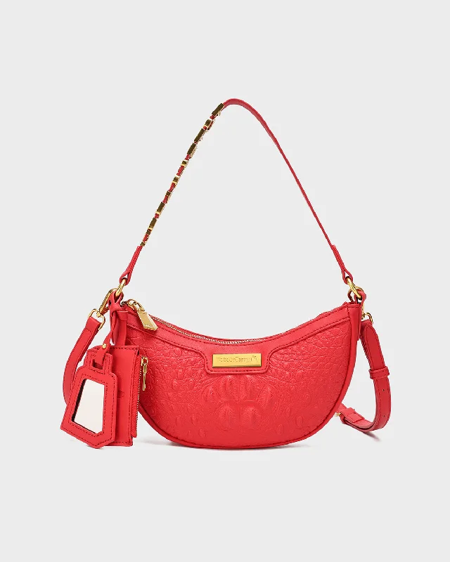 Women's shoulder bag luxury brand -Cutie Shoulder Purse in Red