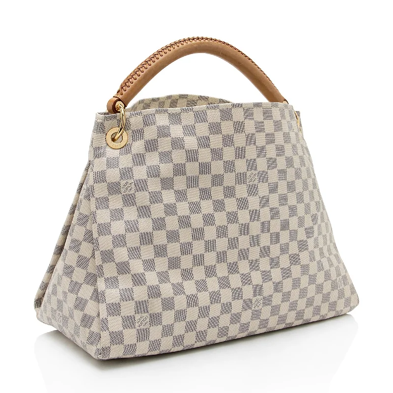 Women's shoulder bag modern silhouette -Louis Vuitton Damier Azur Artsy MM Shoulder Bag (SHF-gtkVng)