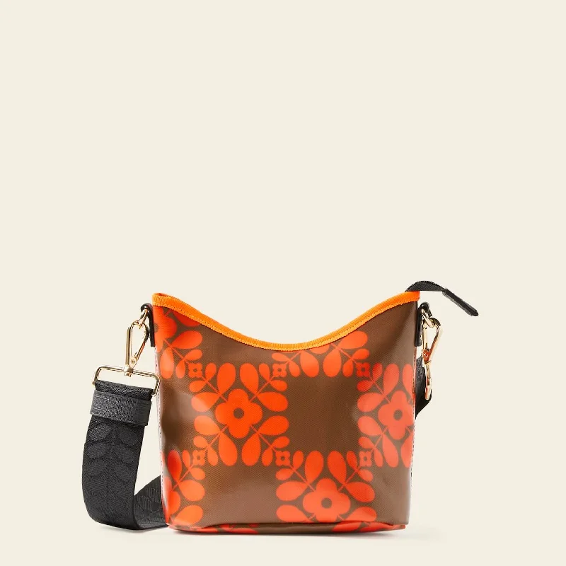 Women's crossbody bags short-strap-style -Carrymin Crossbody - Lattice Flower Tile Conker