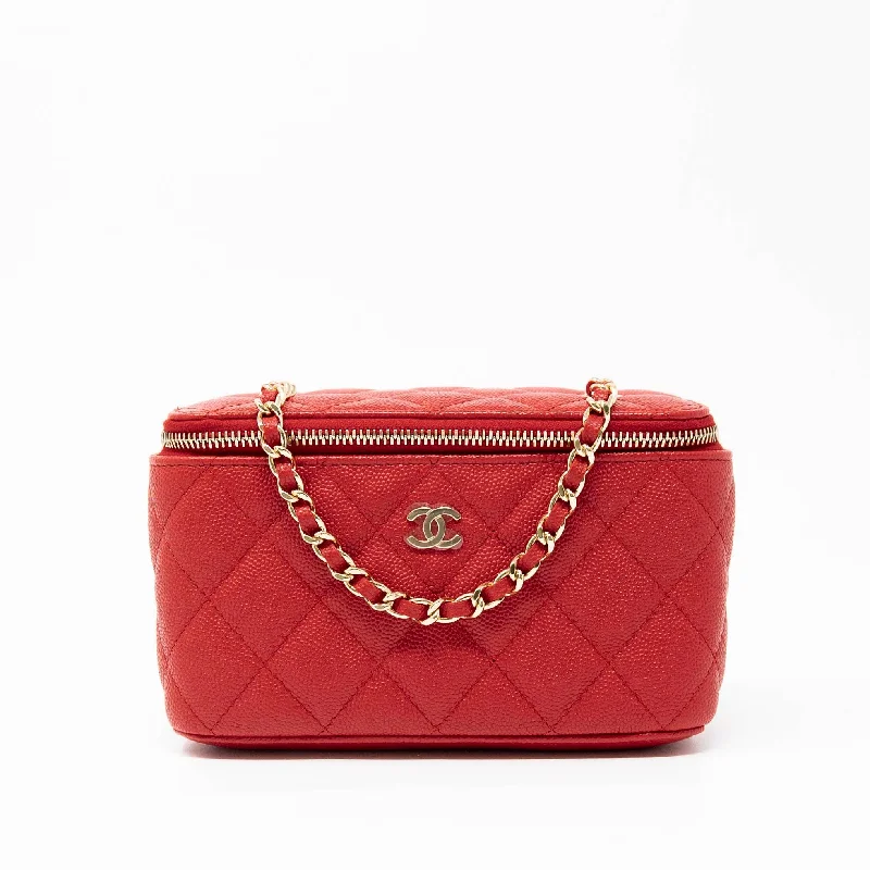 Women's chain bag pro collection -Chanel Red Small Vanity On Chain