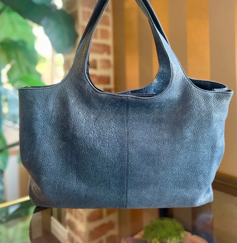 Women's tote bag custom bundle -BRUNO CUCINELLI Midnight Metallic Shimmer Suede  Tote Bag