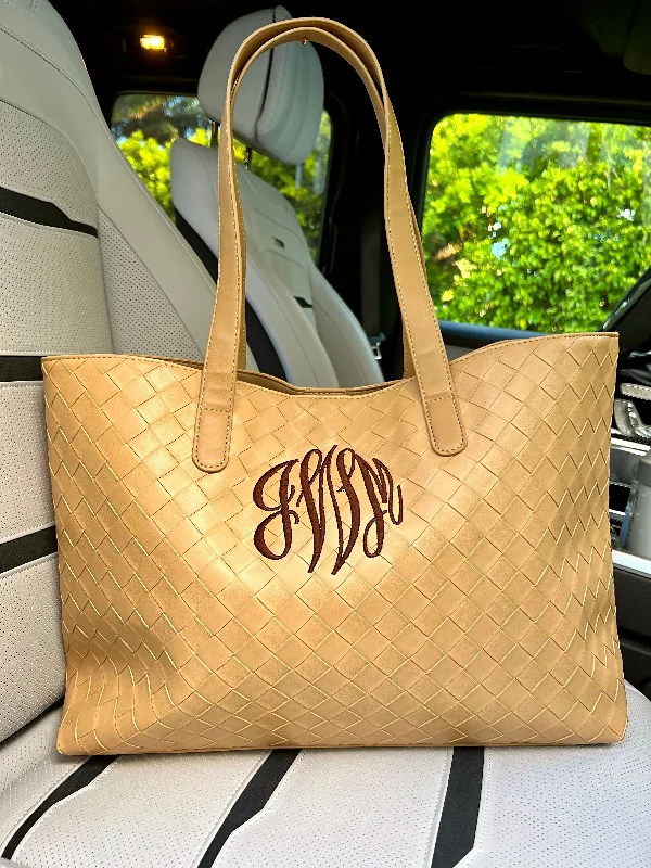 Women's handbags flap -Monogram Whitney Woven Handbag