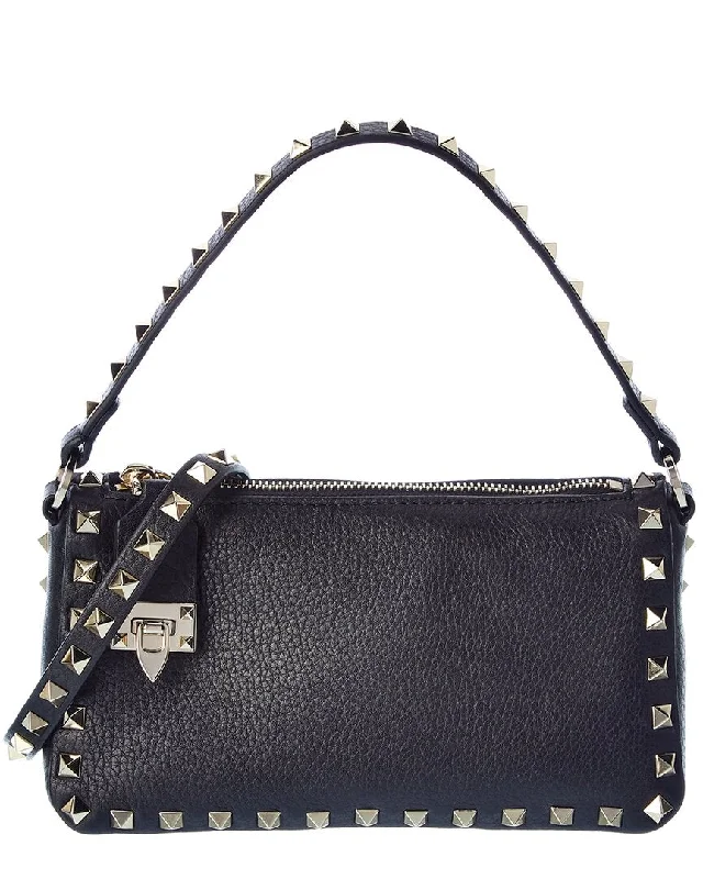 Women's crossbody bags fall-cozy -Valentino Rockstud Small Grainy Leather Crossbody