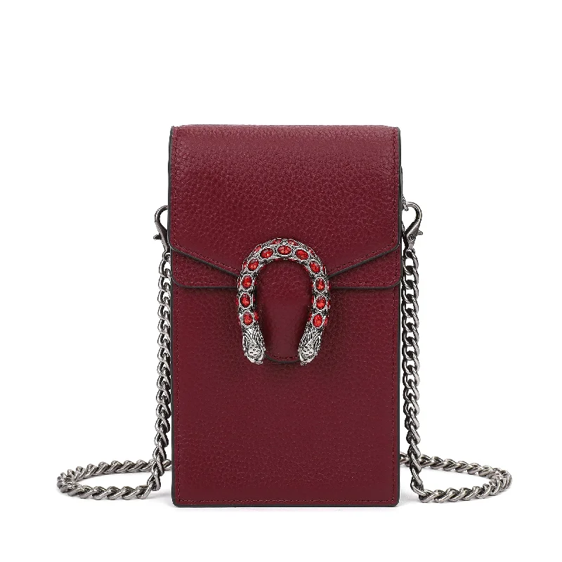 Women's crossbody bags durable-fashion -Tiffany & Fred Full-Grain Leather Crossbody/ Phone Bag