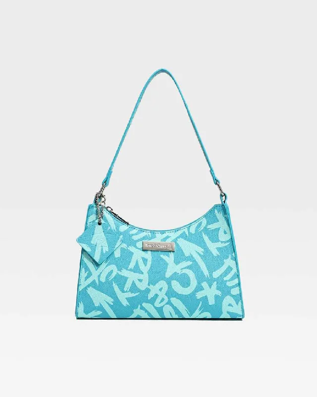 Women's shoulder bag daily essential -Graffiti Shoulder Bag in Blue