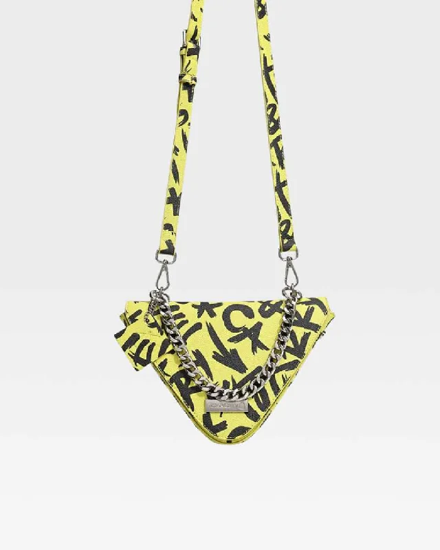 Women's shoulder bag affordable price -Graffiti Shoulder Bag in Yellow