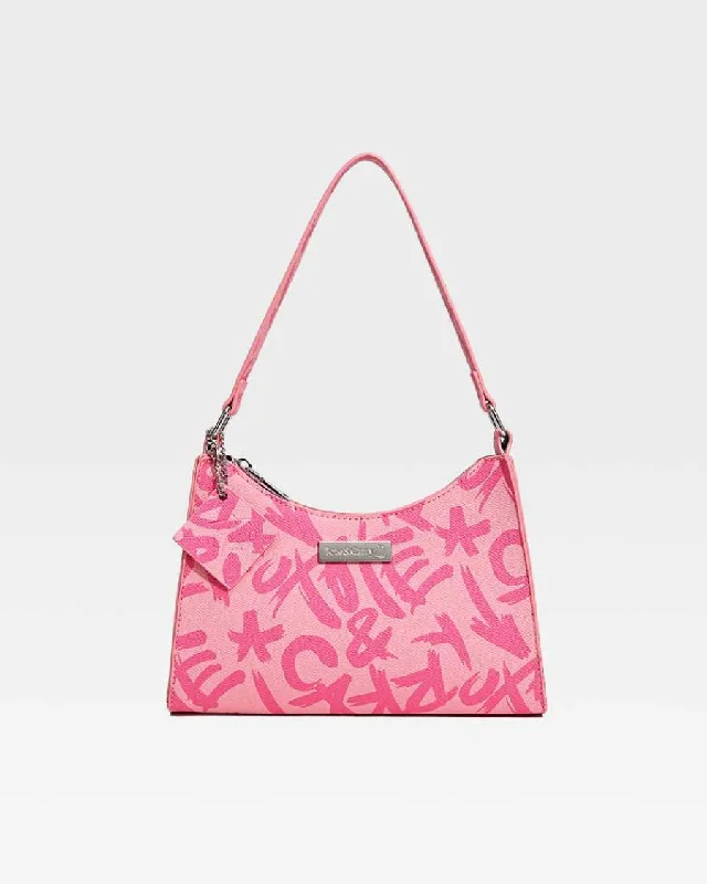 Women's shoulder bag personal special -Graffiti Shoulder Bag in Pink