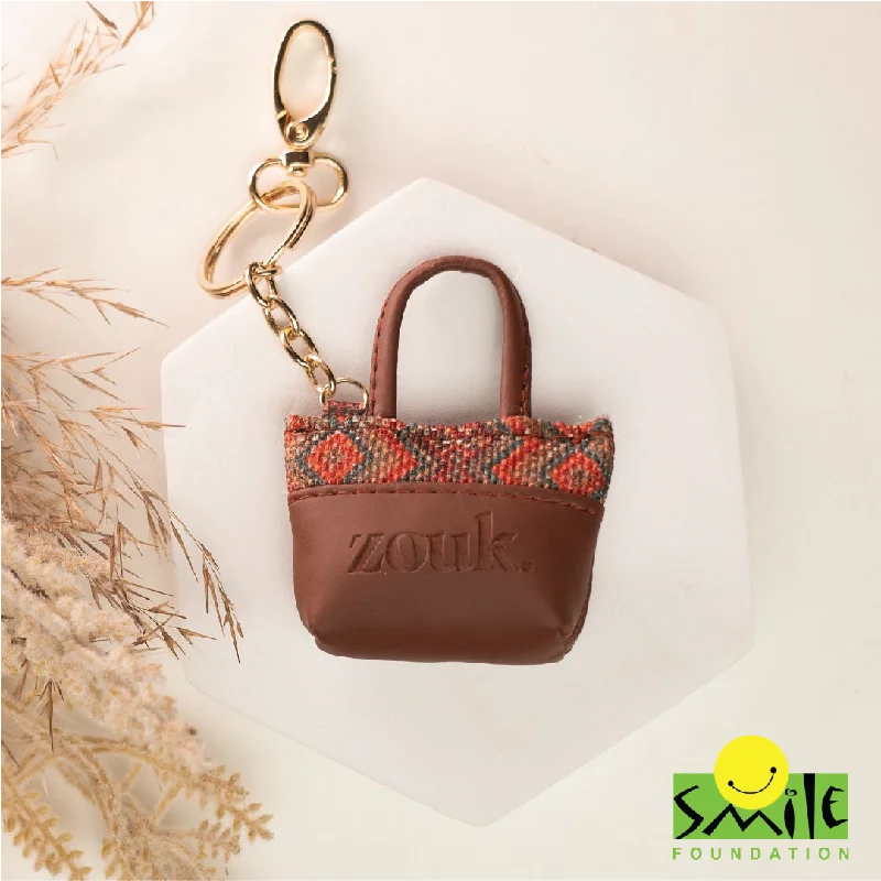 Women's chain bag custom outfit -Gwalior Twill Power Potli Keychain