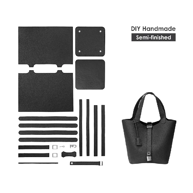 Women's tote bag chic kit -POPSEWING® Top Grain Leather Lady Picotin Lock Totes Bag DIY Kit - Price Drop at Checkout