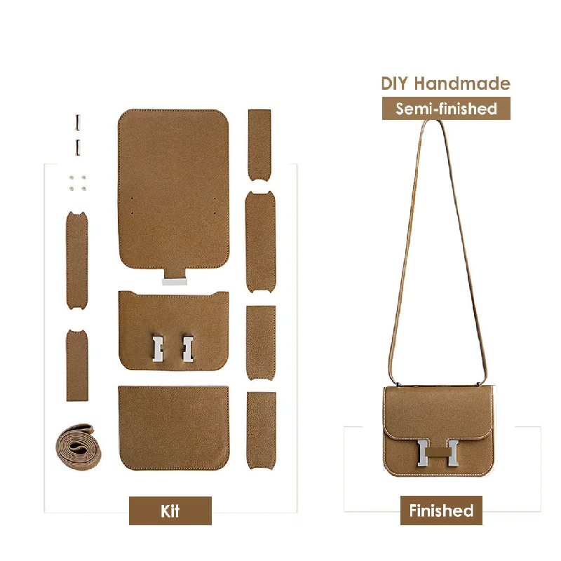 Women's crossbody bags adjustable-strap -POPSEWING® Leather Square Tofu Crossbody Konstance Bag DIY Kit