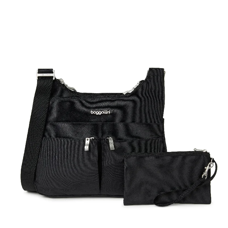 Women's crossbody bags minimalist -baggallini Cross Over Crossbody with RFID