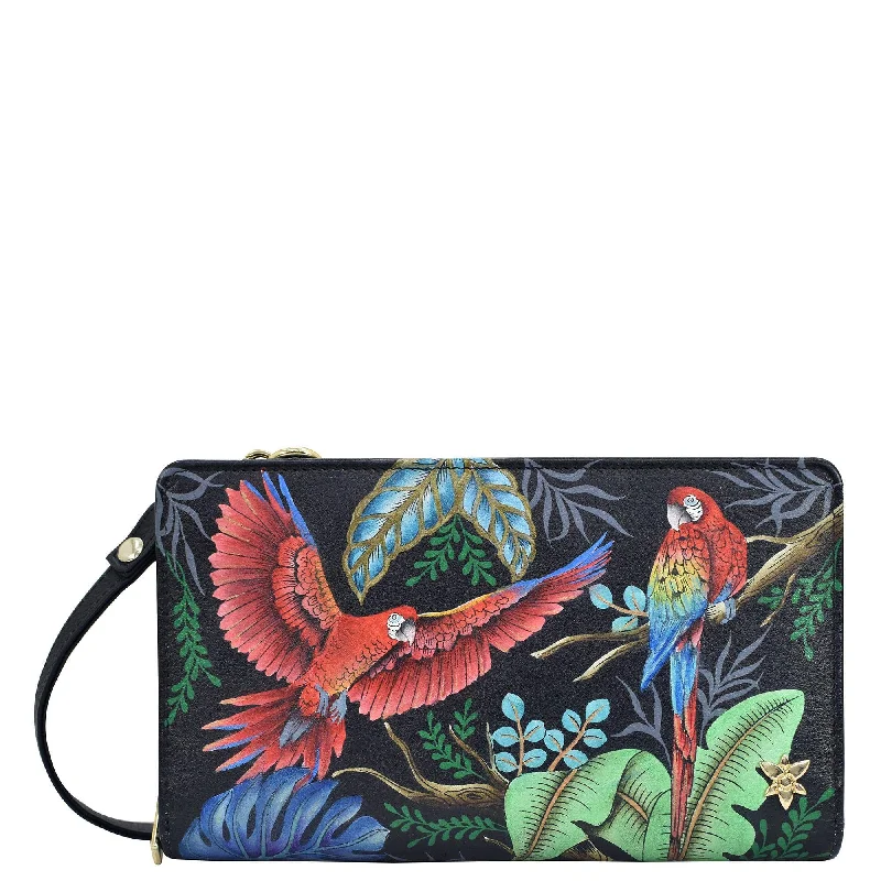 Women's crossbody bags brown-rich -Anuschka Parrot Crossbody Wallet 1149 RFB