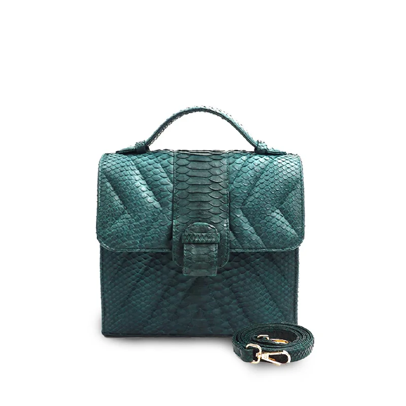 Women's handbags oversized-bold -Judy Square in Hunter Green