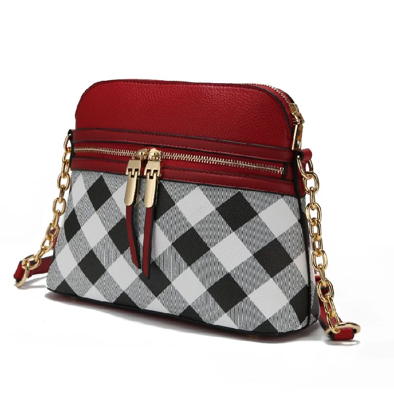 Women's crossbody bags black-classic -Suki Checkered Crossbody Handbag