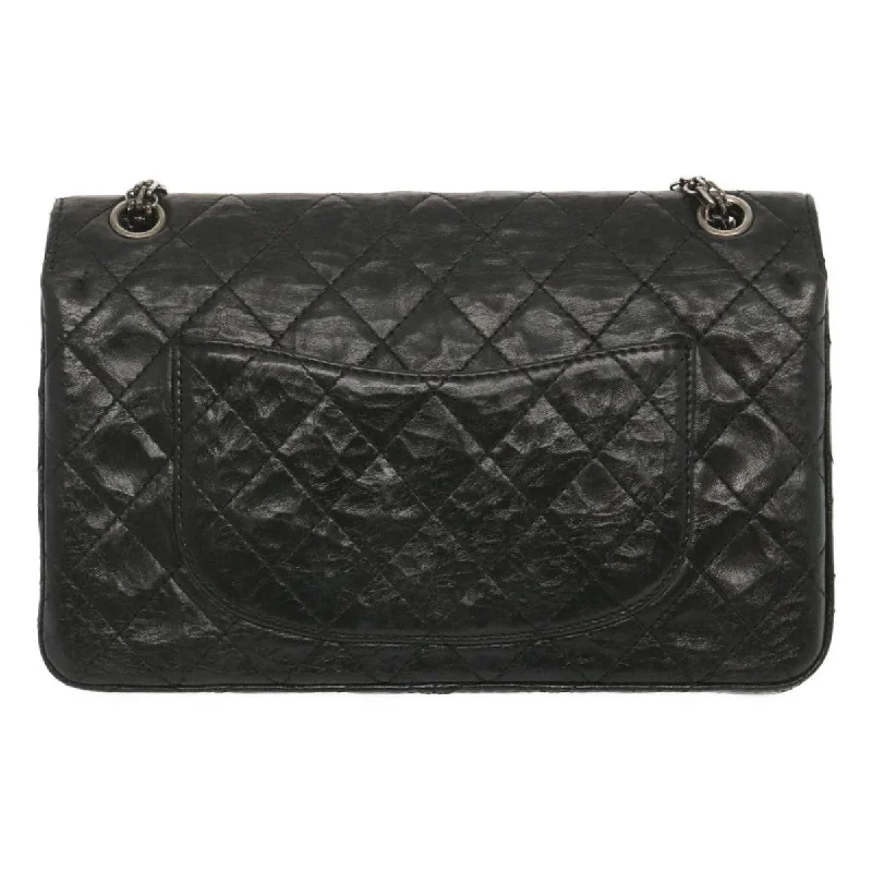 Women's chain bag top labels -CHANEL 2.55 Matelasse Chain Bag Aged Calfskin Black A37586 CC Auth 67618A