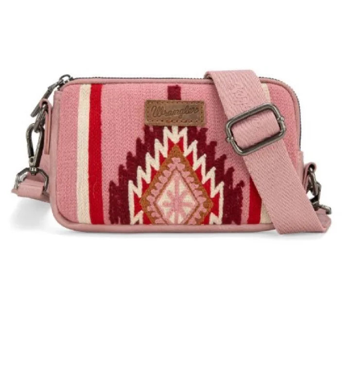 Women's crossbody bags flap -Wrangler Southwestern Knitted Mini Crossbody/ Wallet