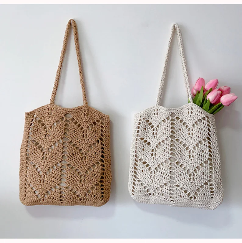 Women's handbags minimalist-chic -Elena Handbags Retro Artsy Cotton Knitted Bag