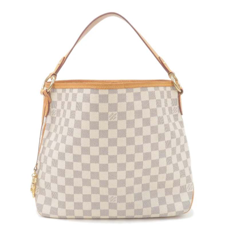 Women's shoulder bag quality apparel -Louis Vuitton Damier Azur Delightful PM Shoulder Bag N41606