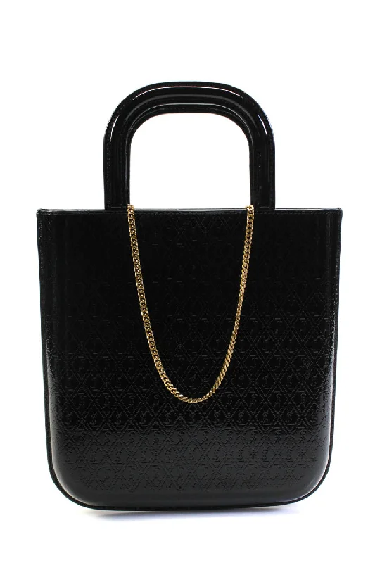 Women's tote bag superior craftsmanship -Saint Laurent Womens Monogram Logo Embossed Mini Shopping Tote Handbag Black