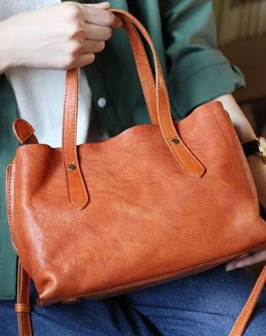 Women's shoulder bag custom kit -Fashion Women Brown Leather Small Tote Handbags Shoulder Bag Brown Shopper Purse Crossbody Bags