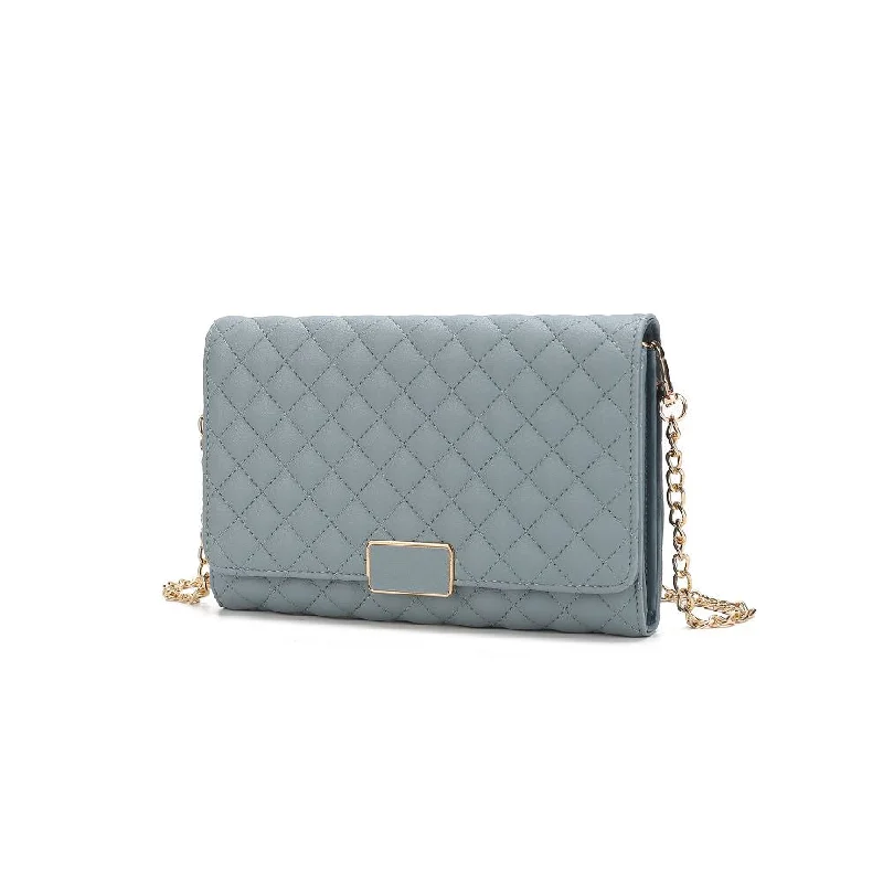 Women's crossbody bags evening-glam -Gretchen Quilted Vegan Leather Women’s Envelope Clutch Crossbody